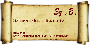 Szimonidesz Beatrix névjegykártya